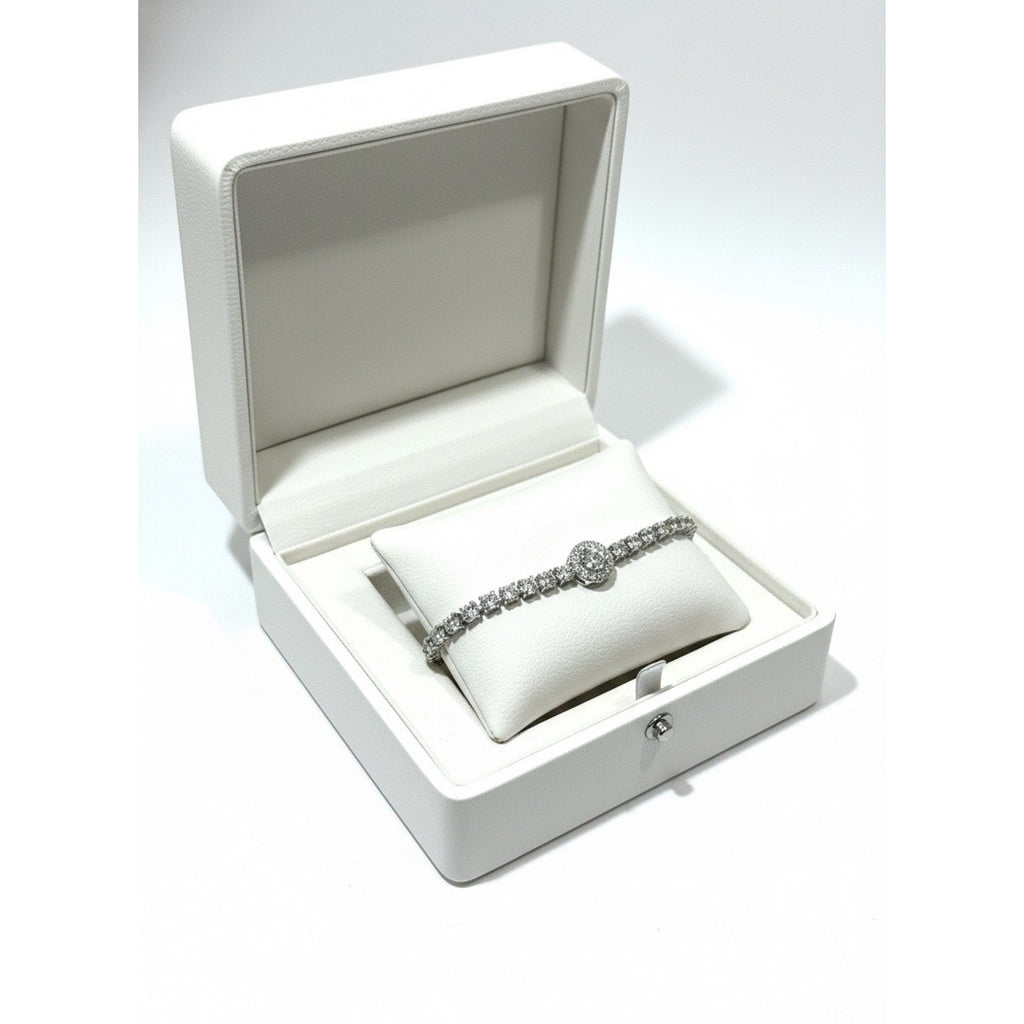 Copied - Certified Bracelet Round Cut Real Moissanite Diamond 925 Sterling Silver