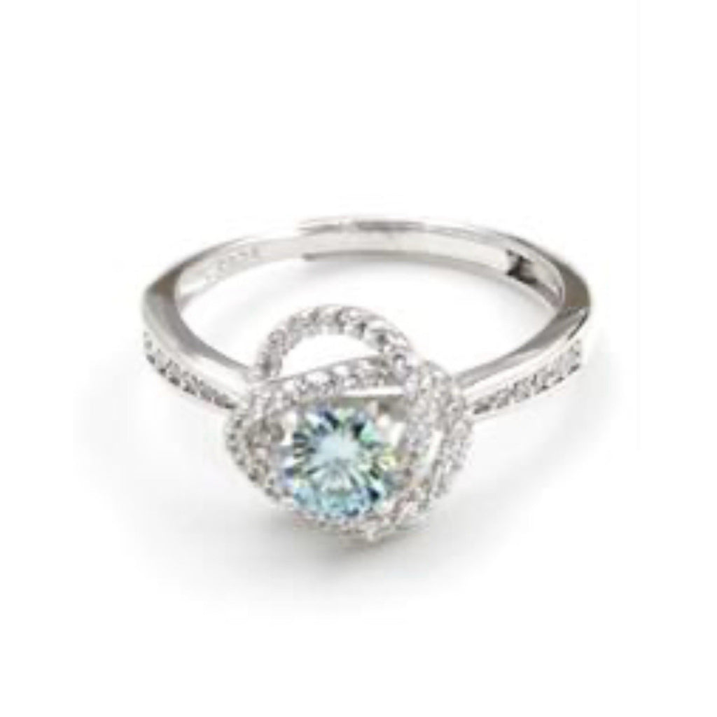 Stunning Moissanite 0.5ctw S925S Silver "Love Knot" Engagement Ring One size