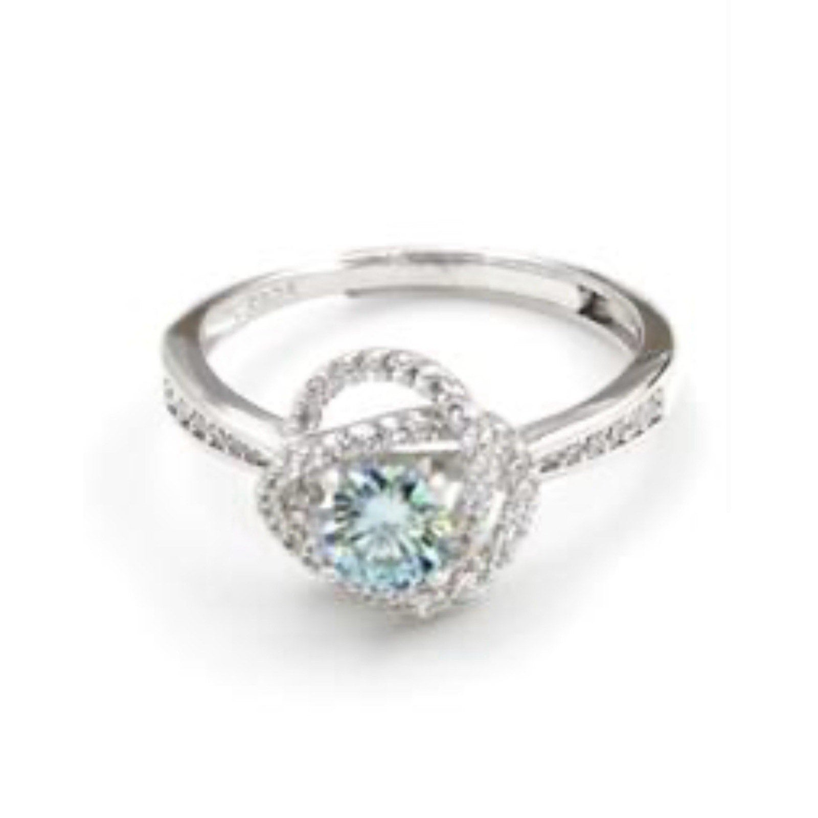 Stunning Moissanite 0.5ctw S925S Silver "Love Knot" Engagement Ring One size