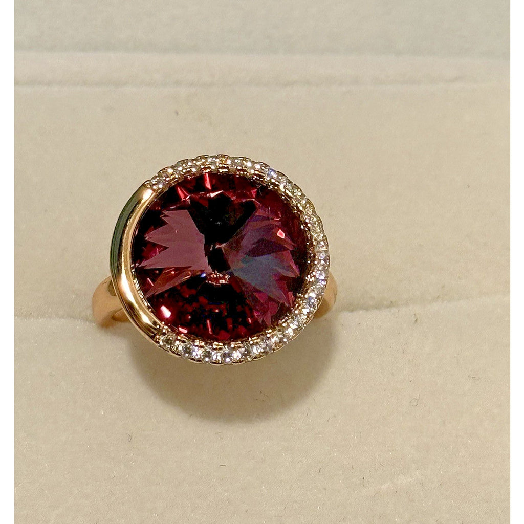 Swarovski ring purple elegant ladies gold tone ring perfect valentines gift