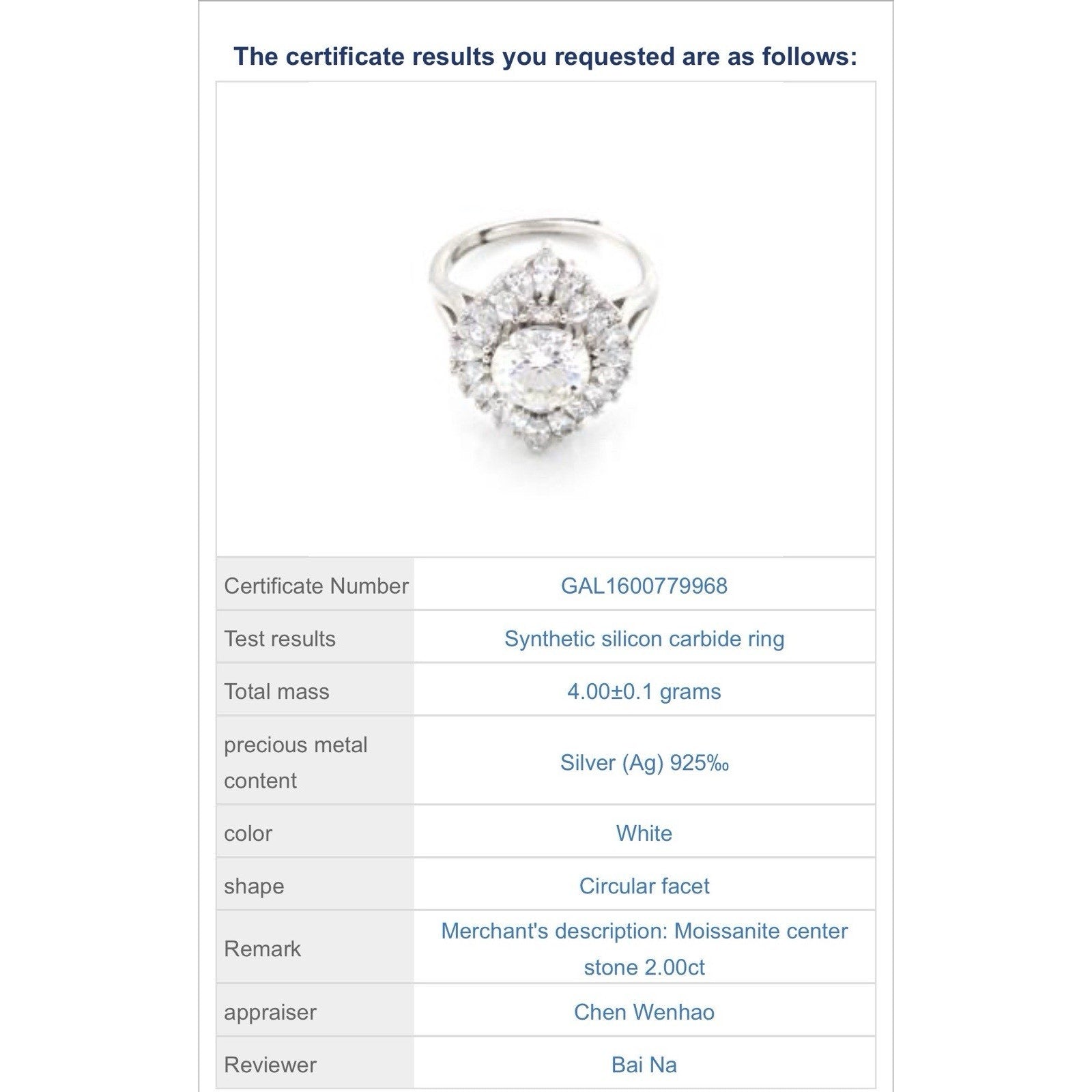 Exquisite Moissanite 925S Silver HaloRing AdjustableSize 1CT