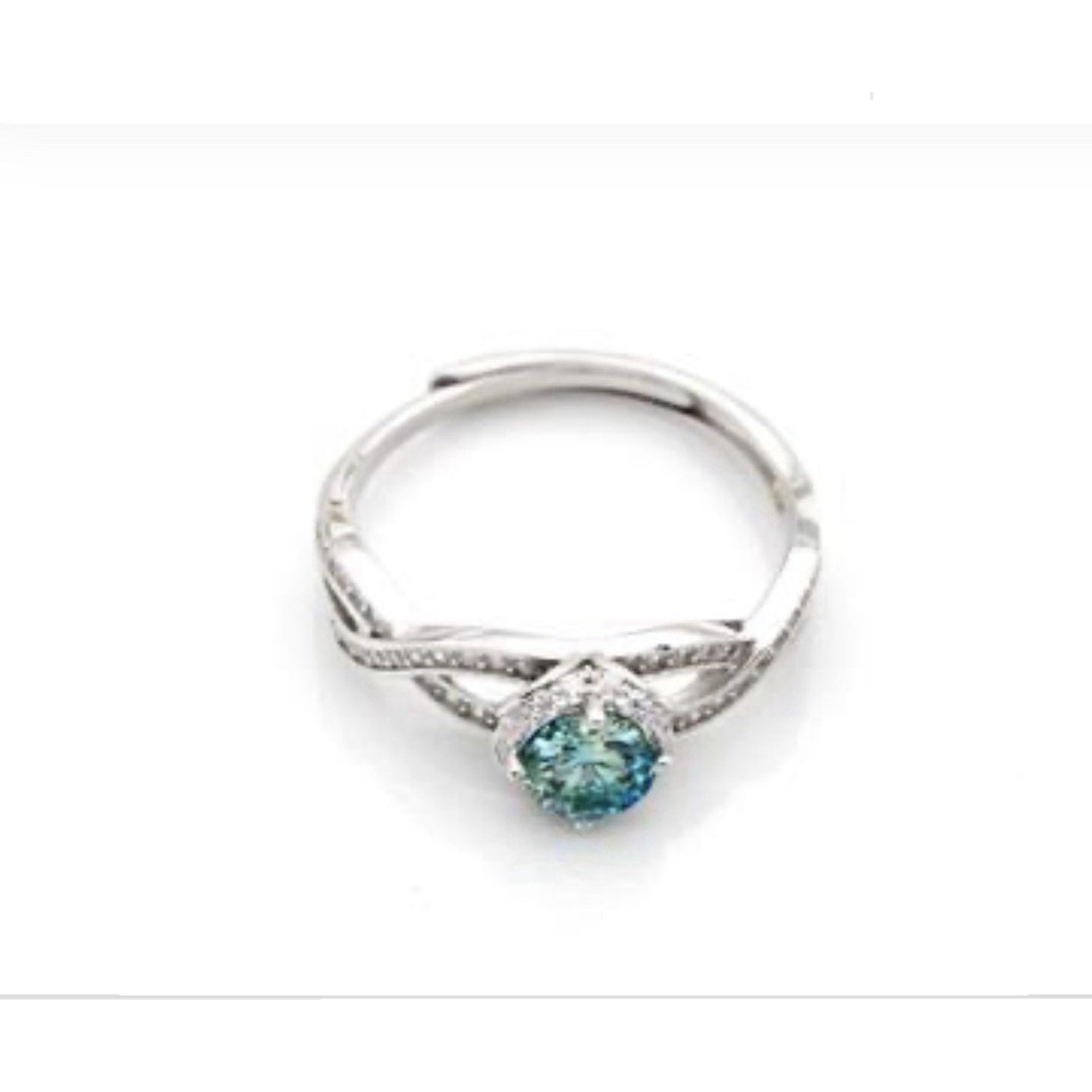 Exquisite 0.5ct Mystic Moissanite Halo Statement Ring DColor VVS1 AdjustableSize