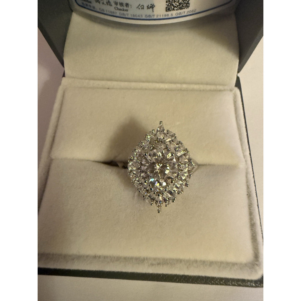 Lab Certified Moissanite 2.00CTW 925 Sterling Silver Ring Adjustable size