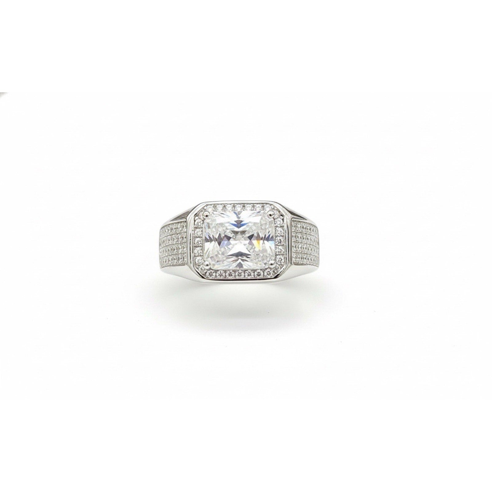 Men's Moissanite VVS1 Certified Ring 925 Sterling Silver Ring for Gift Men