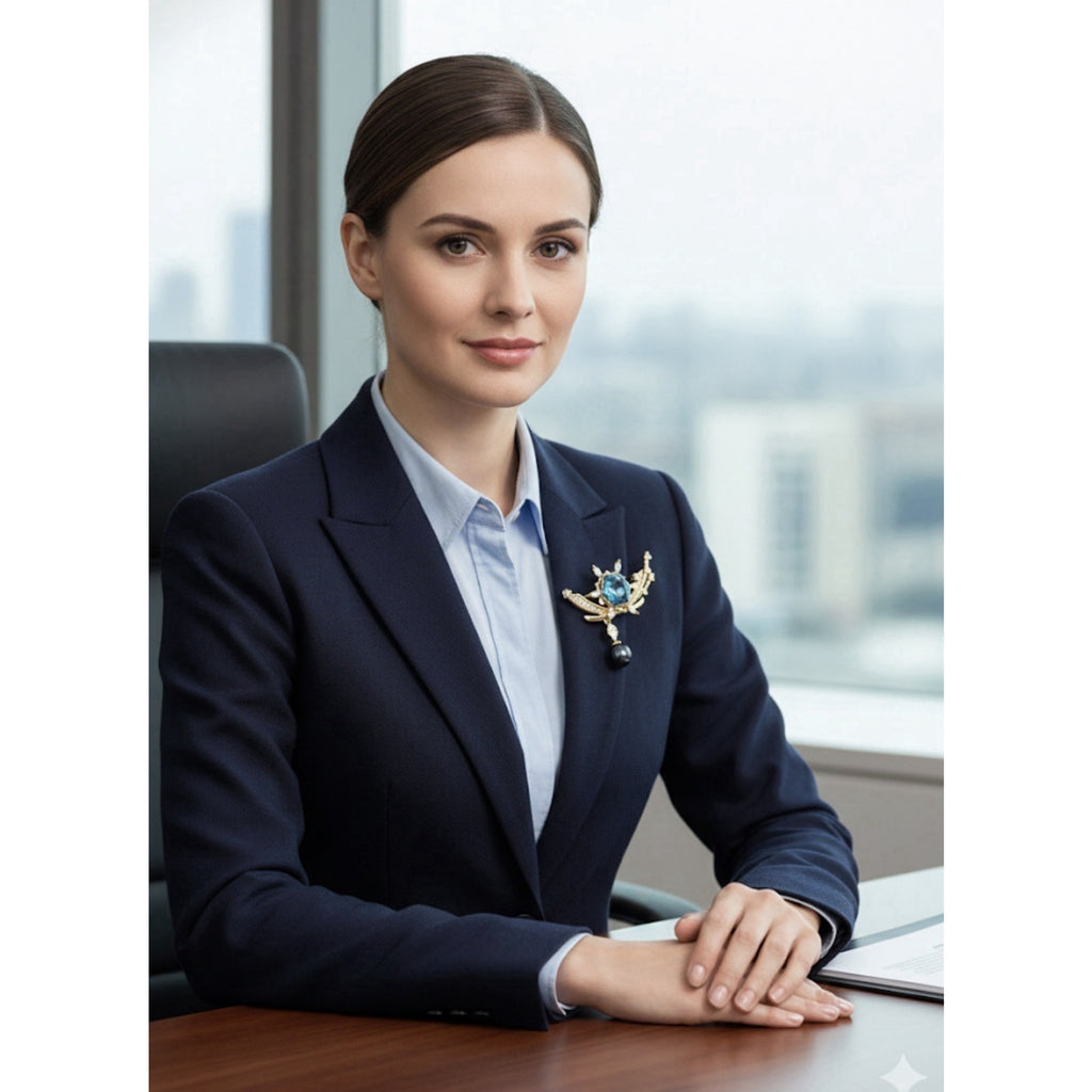 Elegant Gold Plated Honeybee Brooch Pin for Women White, Green & Blue Crystals