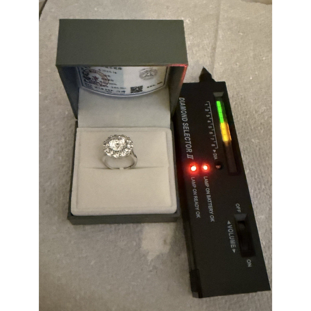 Exquisite Moissanite 925 SterlingSilver Engagement Ring AdjustableSize 5.00 CTW