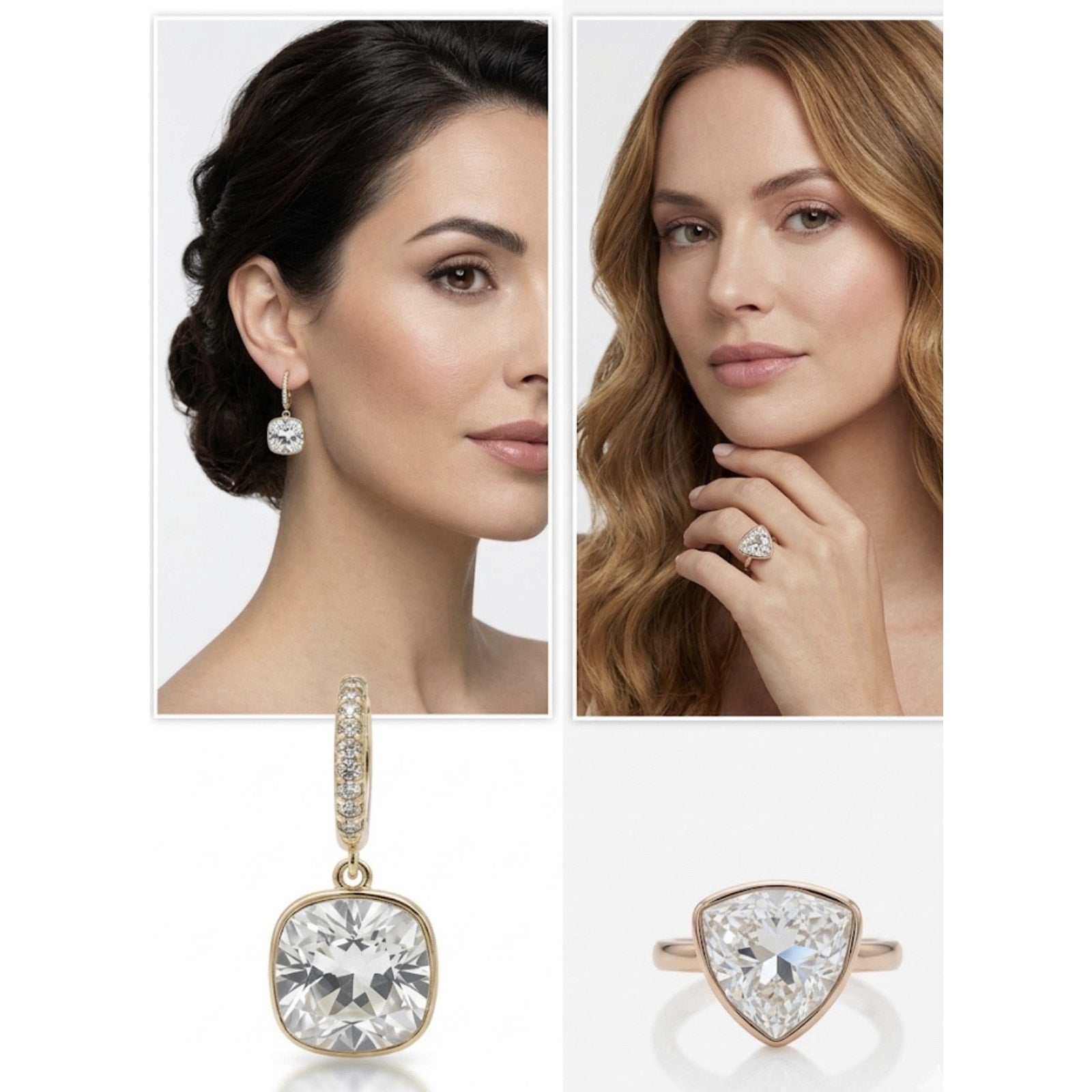 Women’s Swarovski Earrings and Ring Set Size 7.5