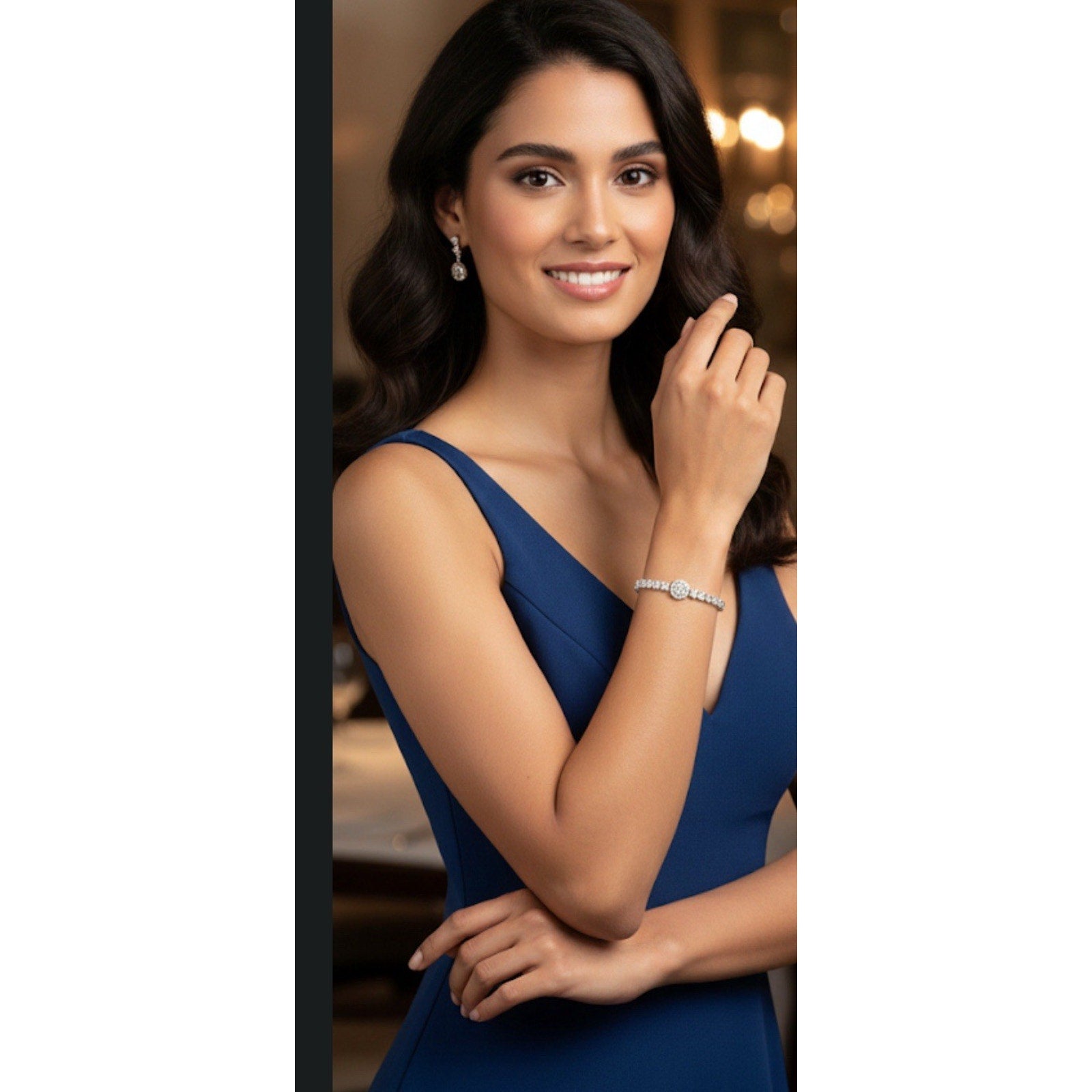 Copied - Certified Bracelet Round Cut Real Moissanite Diamond 925 Sterling Silver