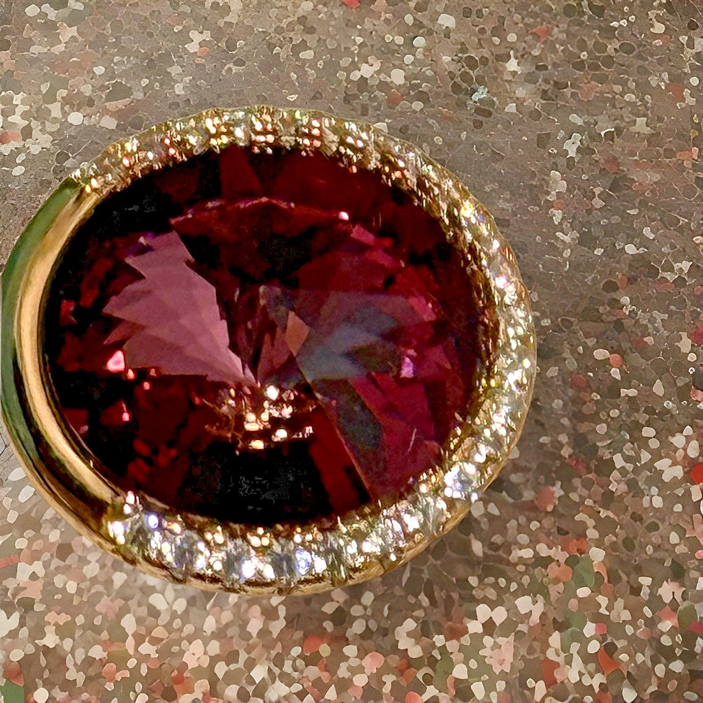 Swarovski ring purple elegant ladies gold tone ring perfect valentines gift