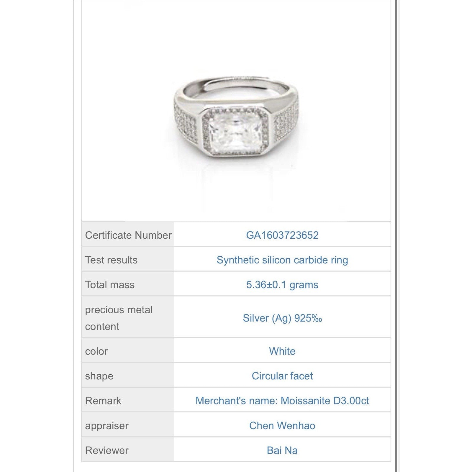 Stunning 3.00ct EmeraldCut Moissanite Men Signet Ring 925 SterlingSilver OneSize