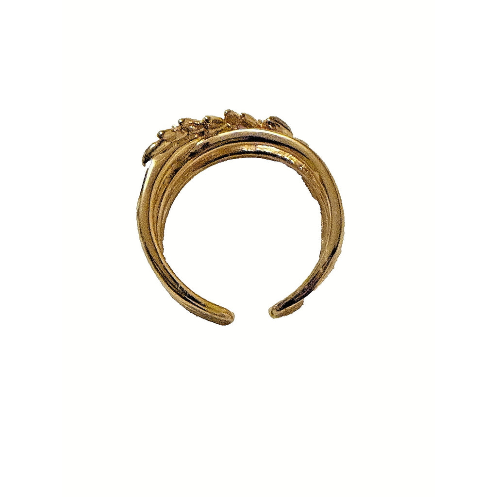 Gold Plated Swarowski Braided Ring for Women Open Size Expandable Adjustable
