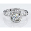 Elegant Moissanite Love Knot Ring Solitaire 925S Silver 0.50CTW Adjustable size