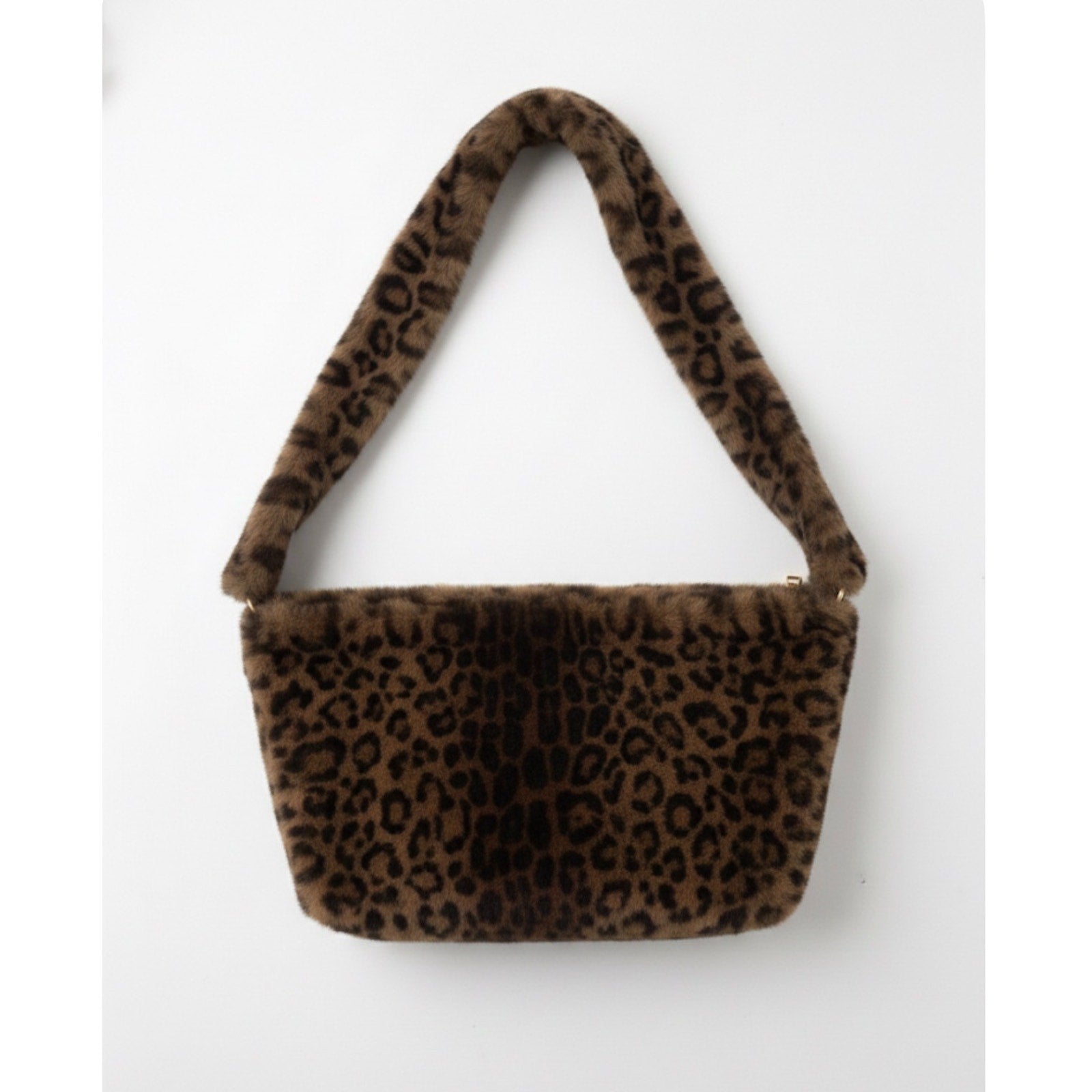 Chic Leopard Print Faux Fur Crossbody Bag | Plush Animal Print Shoulder Purse