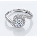 Stunning Moissanite Engagement Ring 925 Sterling Silver 1.00CTW Adjustable size