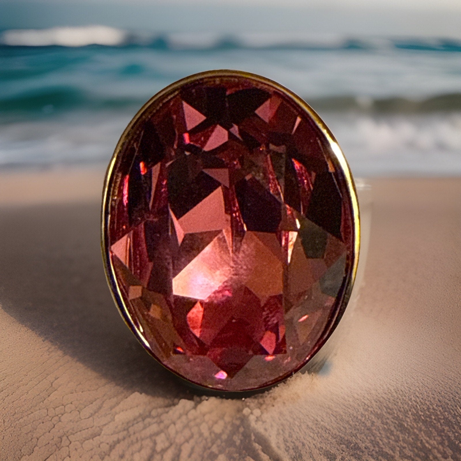 Gorgeous Women’s Swarovski Pink Ring Size 9.5