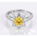 Stunning Yellow Moissanite Ring 925S Silver 1CTW One Size