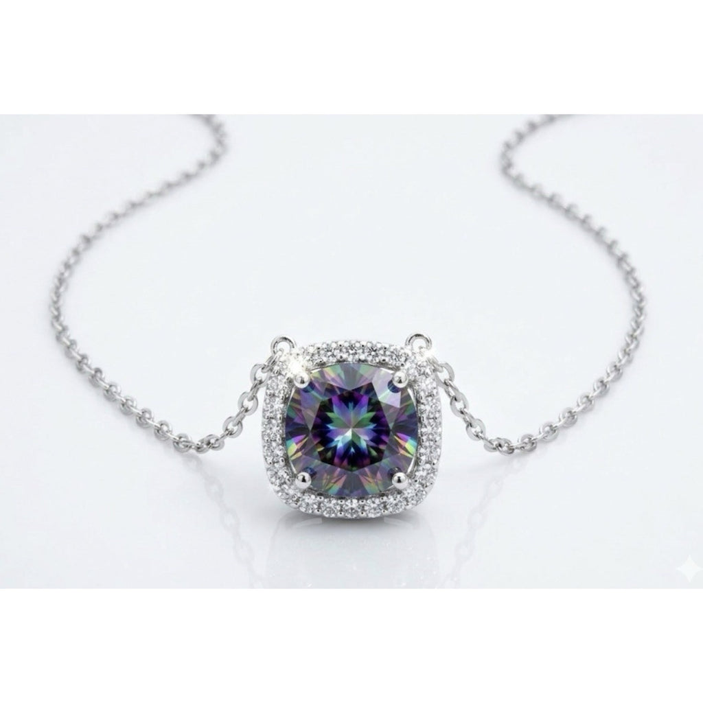 Stunning 1.5ctw Rainbow Certified Moissanite & 925 Sterling Silver Jewelry Set