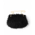 Chic Black Faux Feather Plush Evening Bag | Shag Shoulder Bag Crossbody