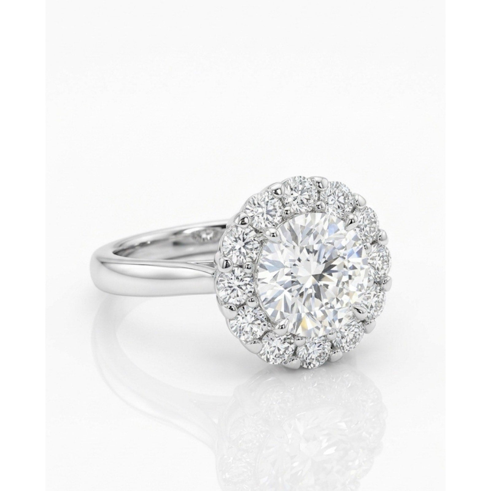 Exquisite Moissanite 925 SterlingSilver Engagement Ring AdjustableSize 5.00 CTW