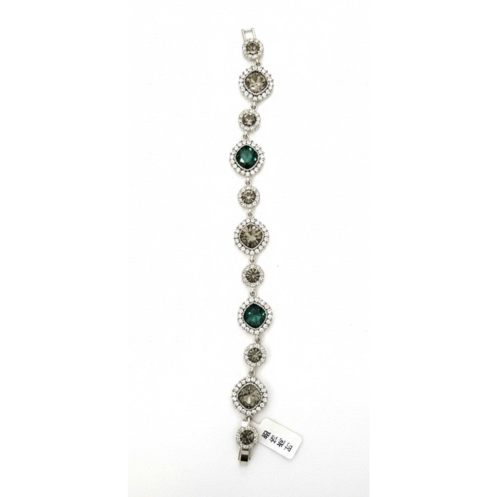 Women’s Silverstone Cubic Zirconia and Green Multicolored Gemstone Bracelet