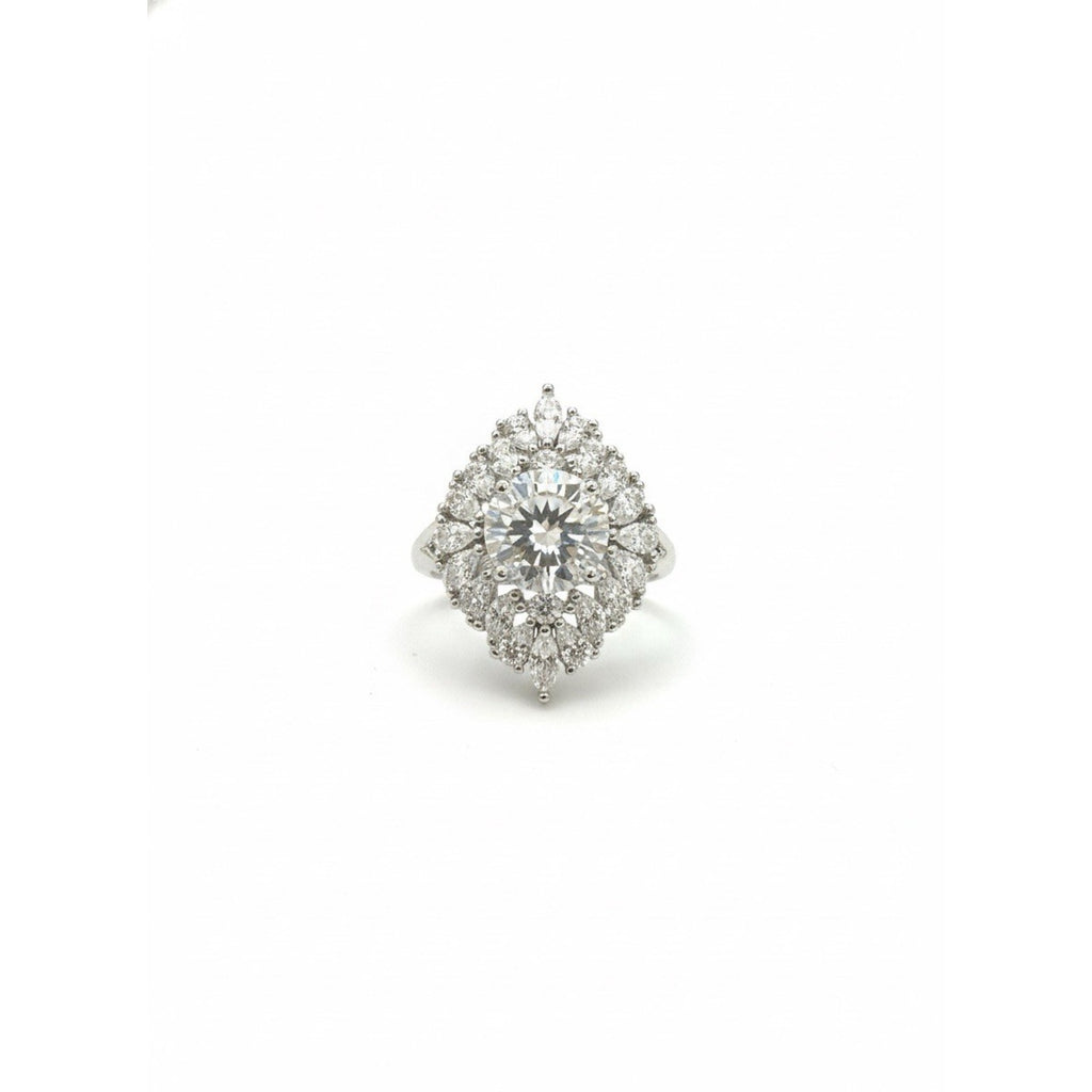 Lab Certified Moissanite 2.00CTW 925 Sterling Silver Ring Adjustable size