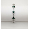 Women’s Silverstone Cubic Zirconia and Green Clover Leaf Gemstone Bracelet