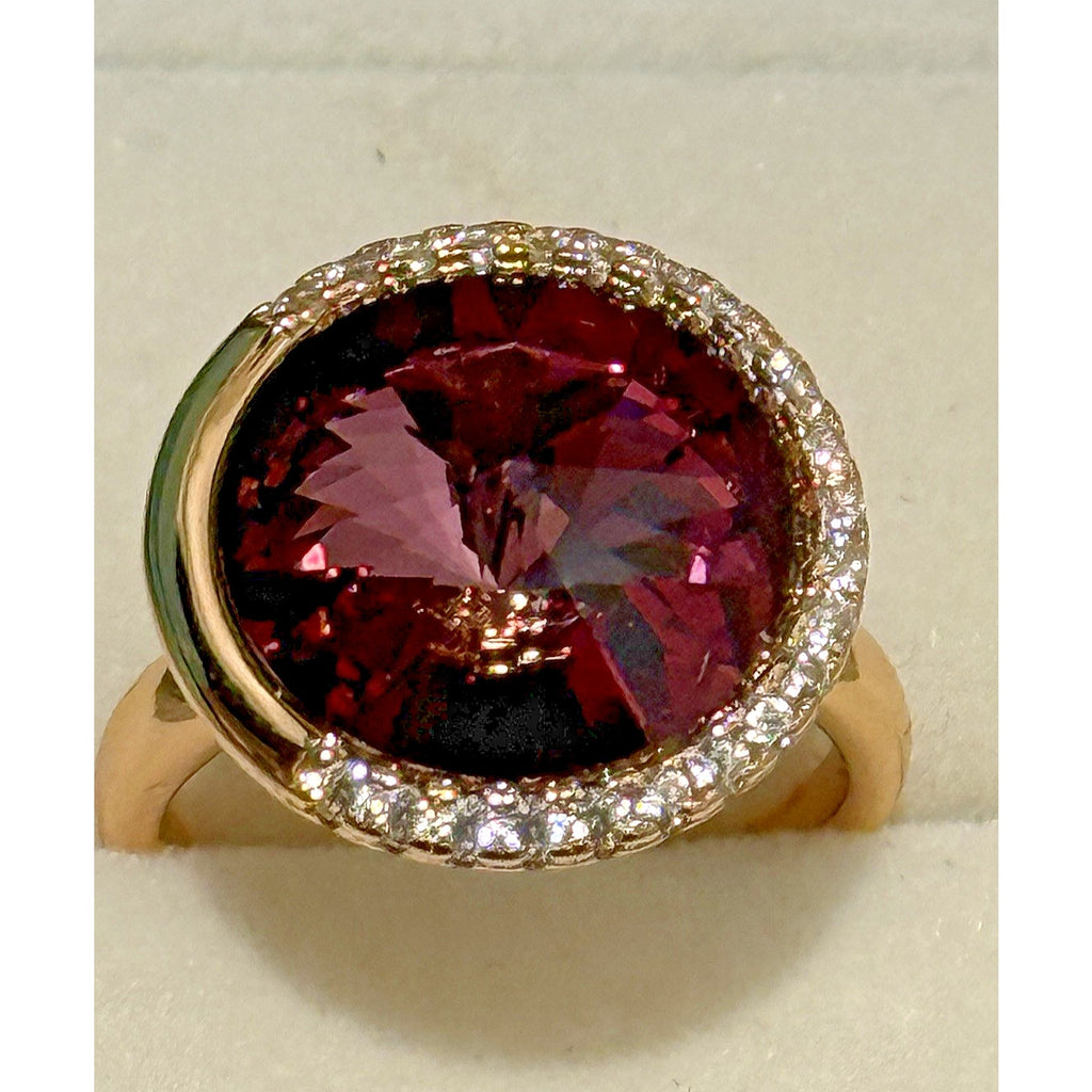 Swarovski ring purple elegant ladies gold tone ring perfect valentines gift